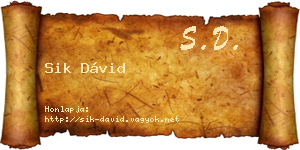 Sik Dávid névjegykártya