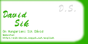 david sik business card
